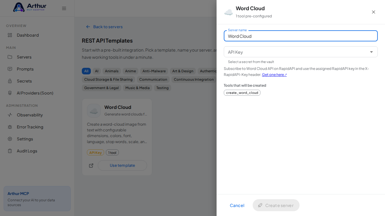 Open the Word Cloud template with its preconfigured tools