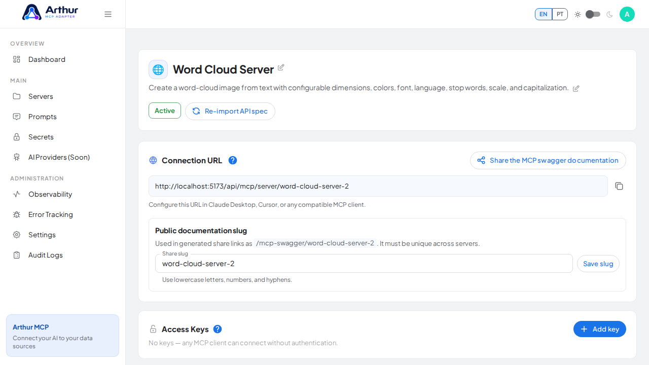 Create the Word Cloud server with its preconfigured tools