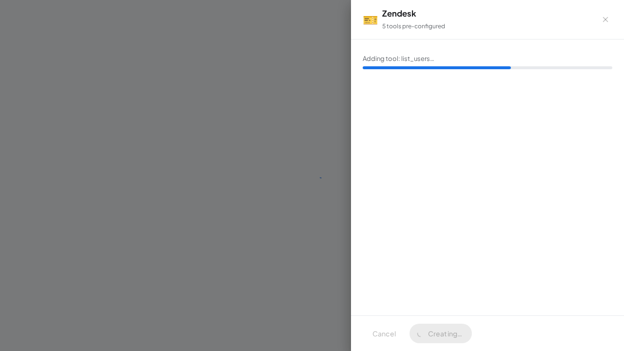 Create the Zendesk server with its preconfigured tools