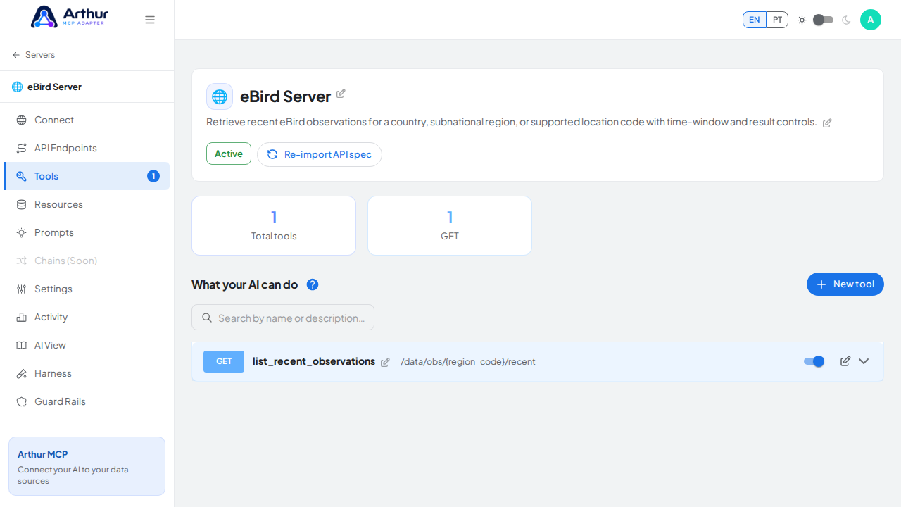 Review the tools generated from the eBird template