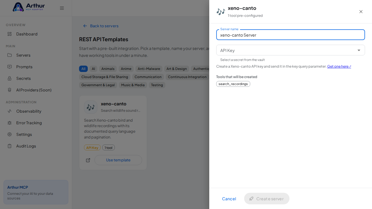Name the server after the integration it provides
