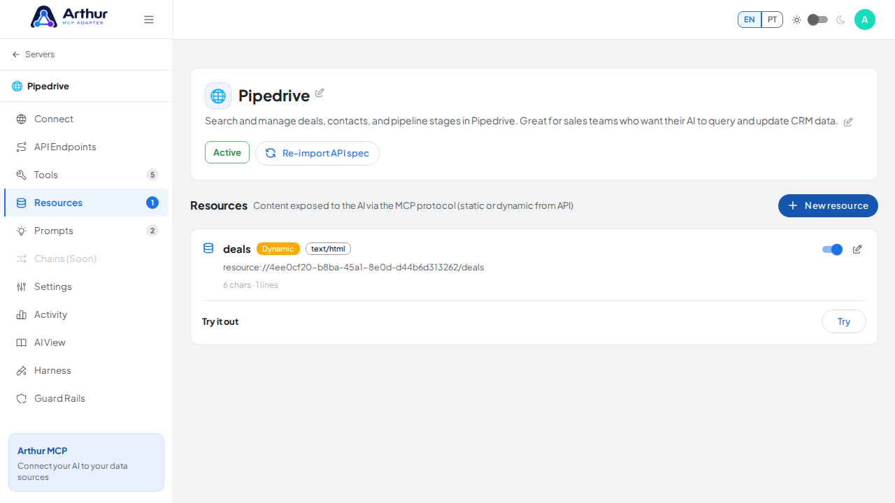 Bring the New resource area into the viewport for a focused, semantic screenshot