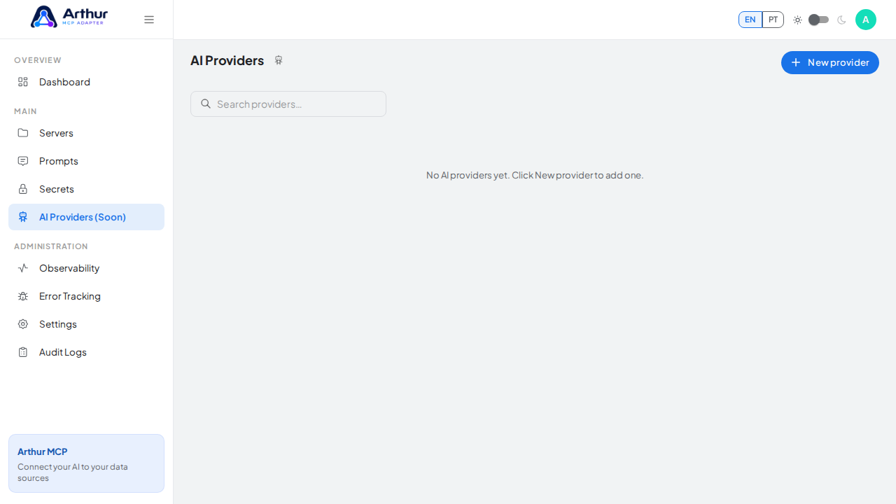 Bring the AI Providers area into the viewport for a focused, semantic screenshot