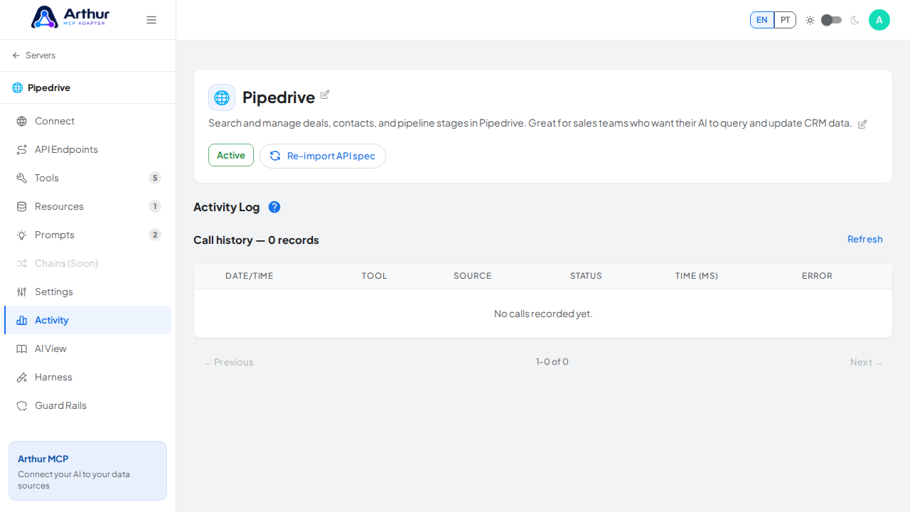Bring the Activity Log area into the viewport for a focused, semantic screenshot