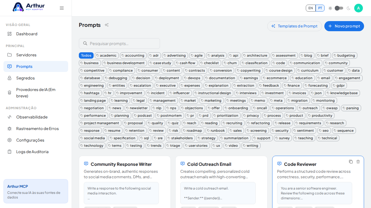Crie o prompt Community Response Writer na biblioteca compartilhada