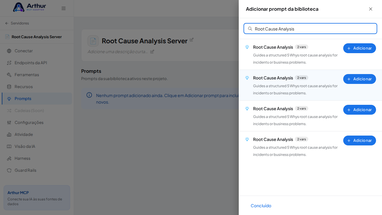Pesquise o prompt Root Cause Analysis na biblioteca