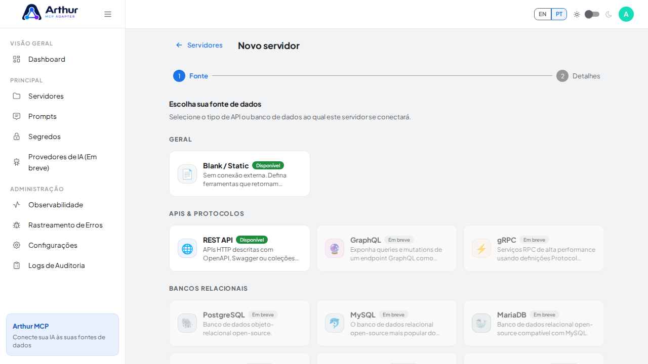 Inicie a criação do servidor MCP que vai expor o prompt