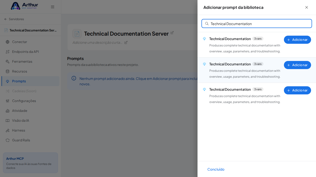 Pesquise o prompt Technical Documentation na biblioteca