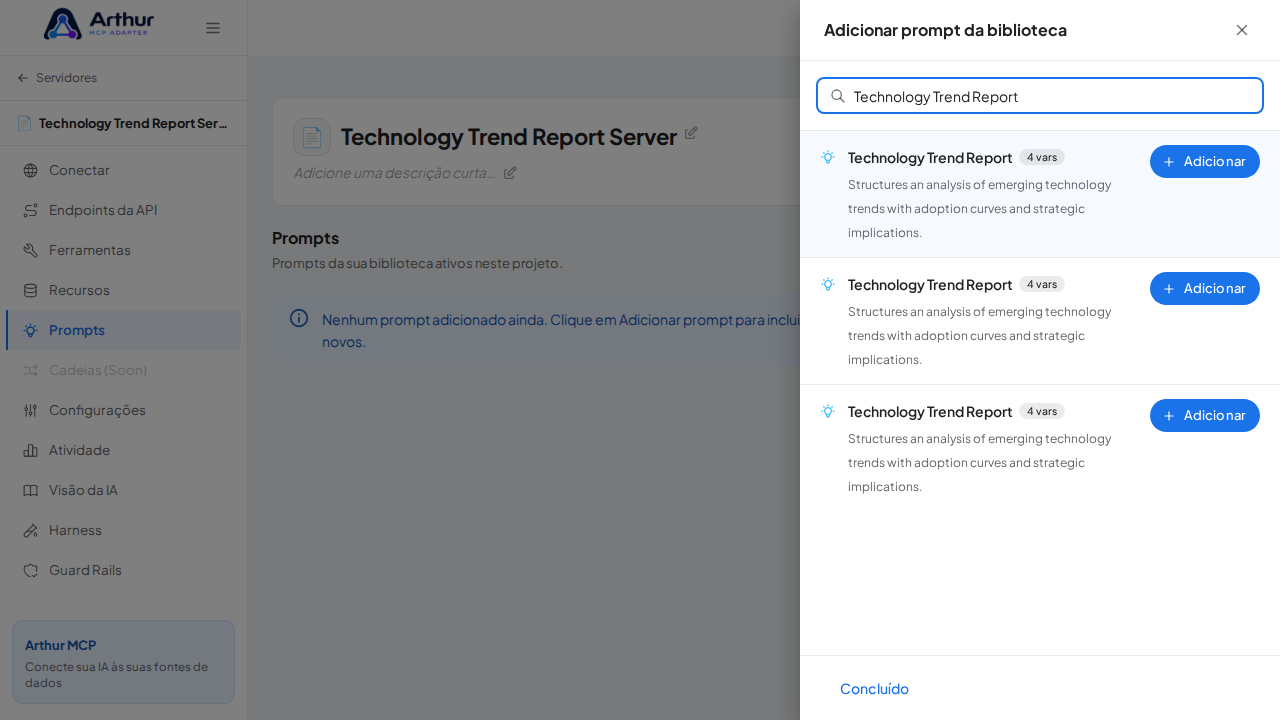 Pesquise o prompt Technology Trend Report na biblioteca