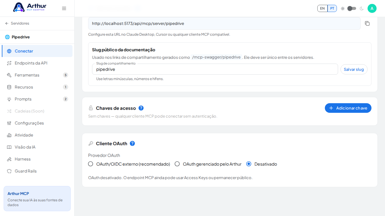 Traga a área Cliente OAuth para o viewport e produza um screenshot semântico e focado