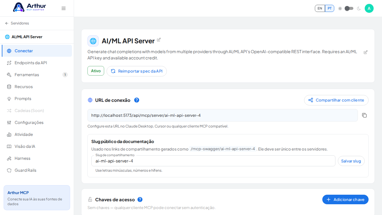 Crie o servidor AI/ML API com as ferramentas pré-configuradas