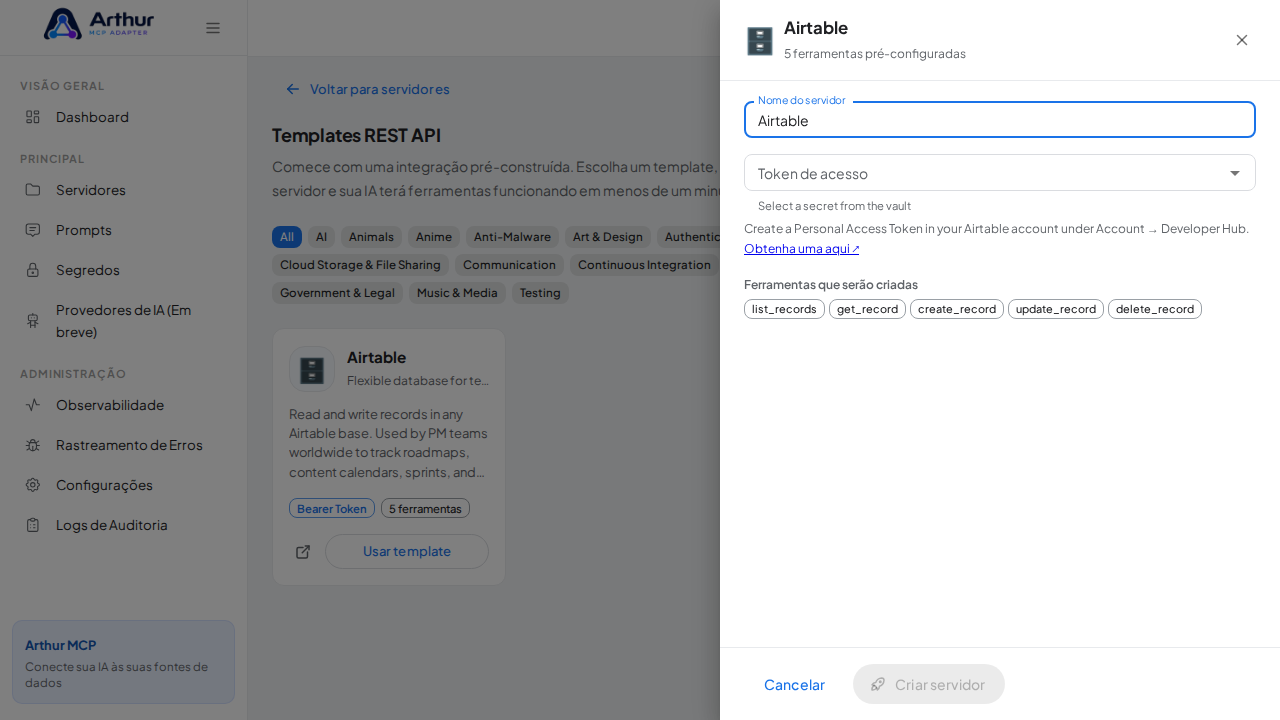Abra o template Airtable com suas ferramentas pré-configuradas