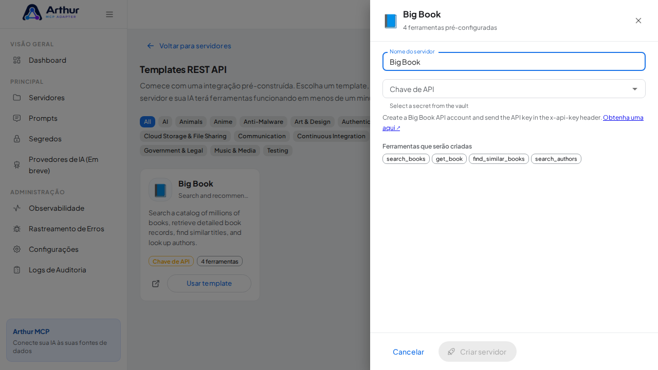 Abra o template Big Book com suas ferramentas pré-configuradas