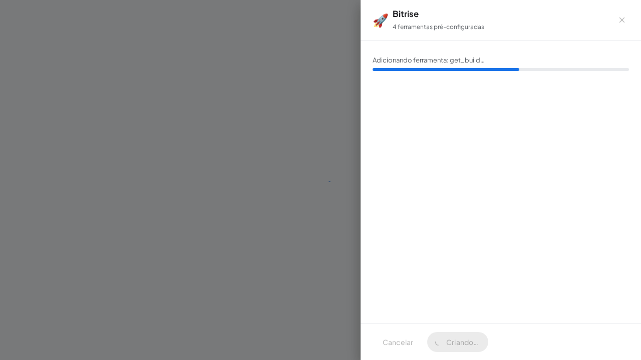 Crie o servidor Bitrise com as ferramentas pré-configuradas