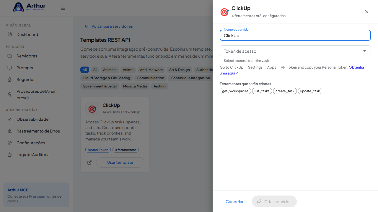 Abra o template ClickUp com suas ferramentas pré-configuradas