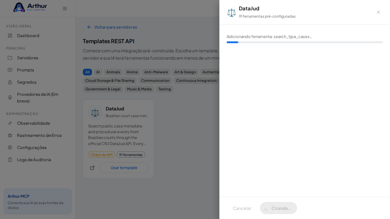 Crie o servidor DataJud com as ferramentas pré-configuradas