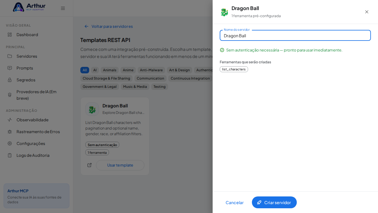 Abra o template Dragon Ball com suas ferramentas pré-configuradas