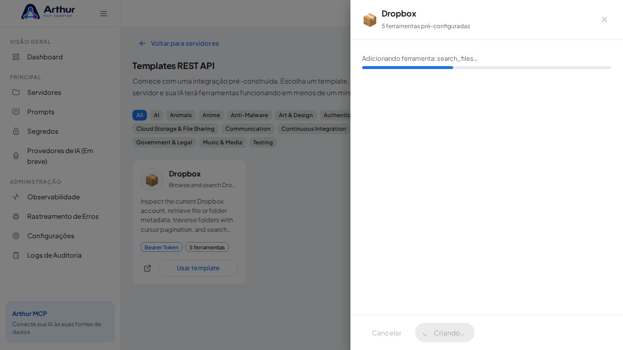 Crie o servidor Dropbox com as ferramentas pré-configuradas