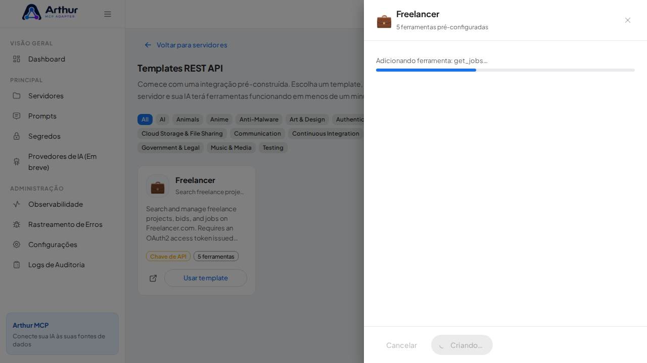 Crie o servidor Freelancer com as ferramentas pré-configuradas