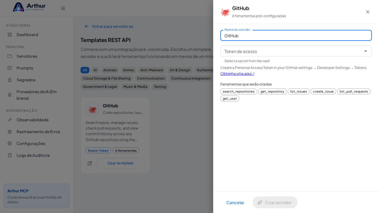 Abra o template GitHub com suas ferramentas pré-configuradas