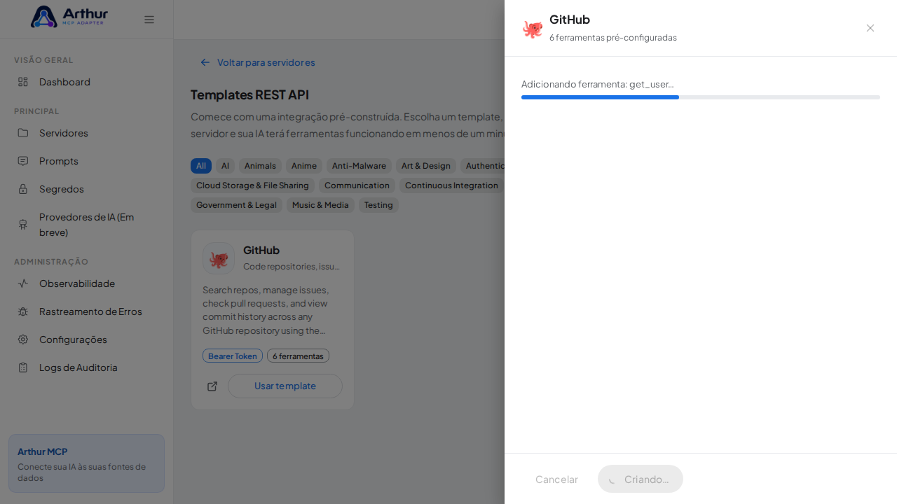 Crie o servidor GitHub com as ferramentas pré-configuradas