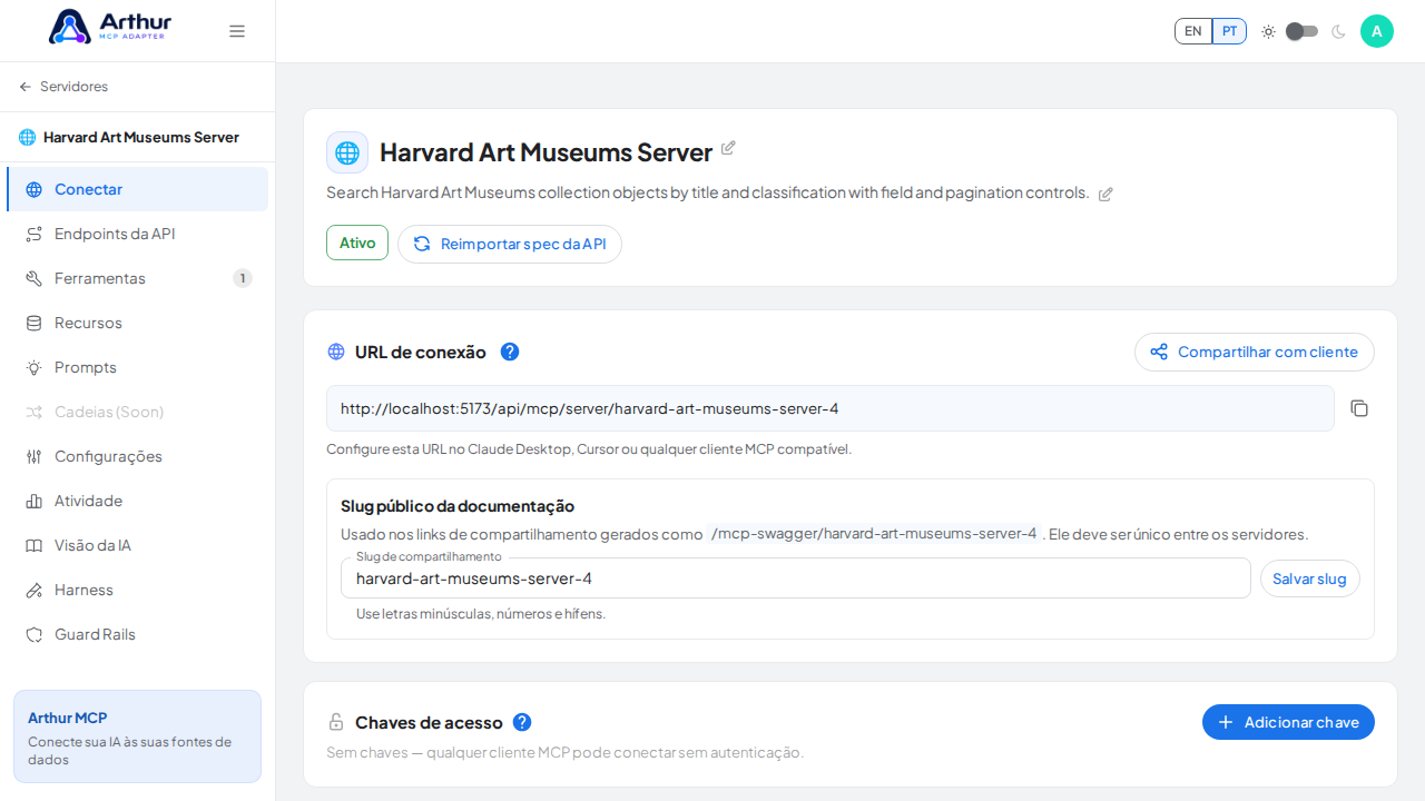 Crie o servidor Harvard Art Museums com as ferramentas pré-configuradas