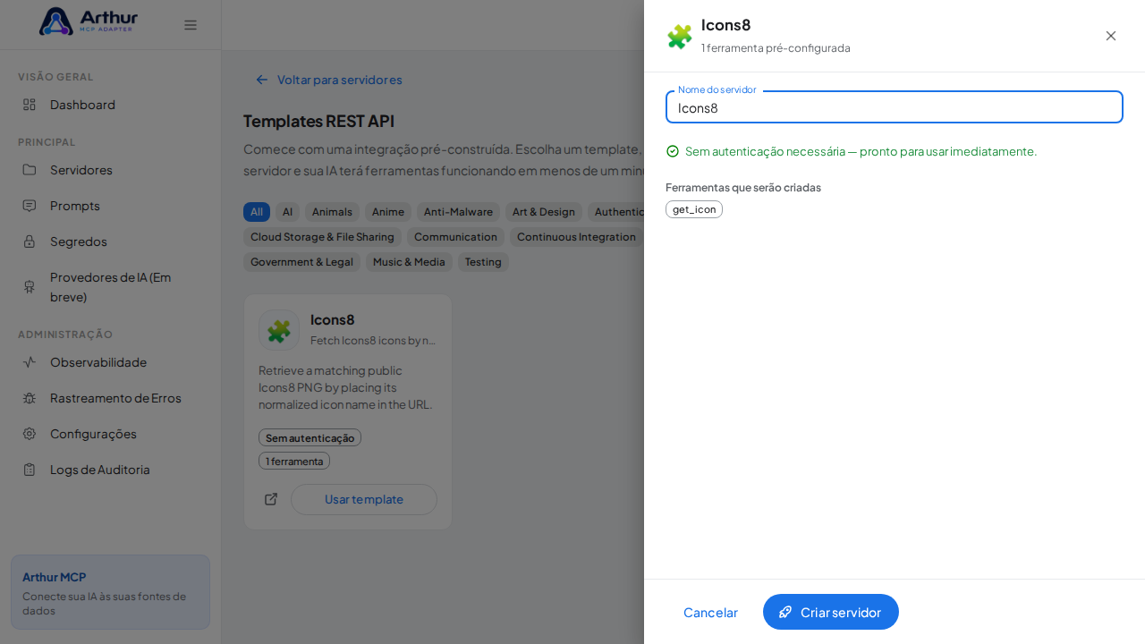 Abra o template Icons8 com suas ferramentas pré-configuradas