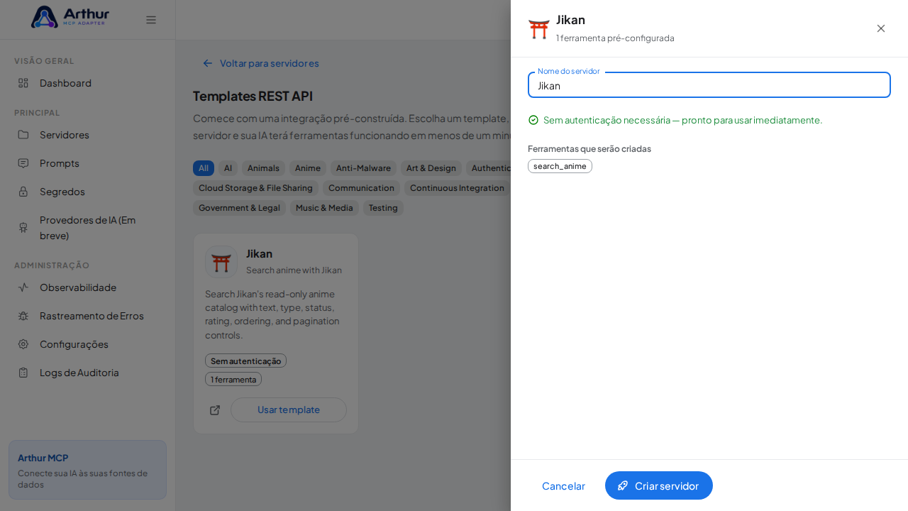 Abra o template Jikan com suas ferramentas pré-configuradas