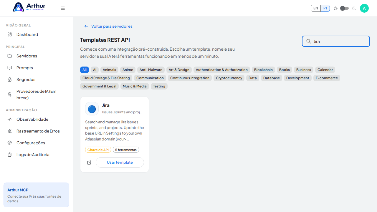 Busque a integração Jira na galeria
