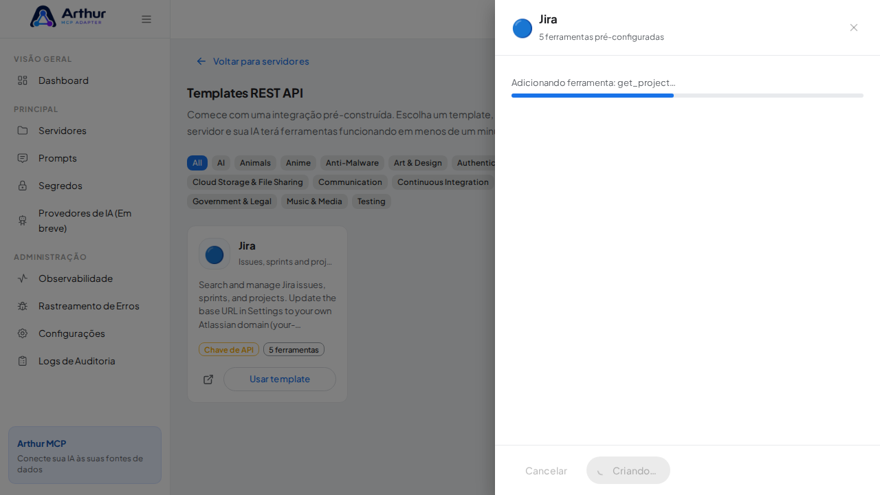 Crie o servidor Jira com as ferramentas pré-configuradas
