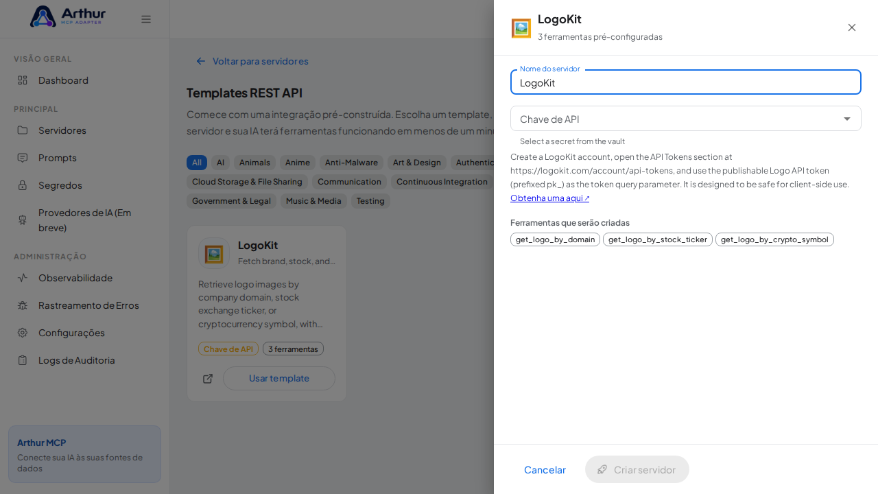 Abra o template LogoKit com suas ferramentas pré-configuradas