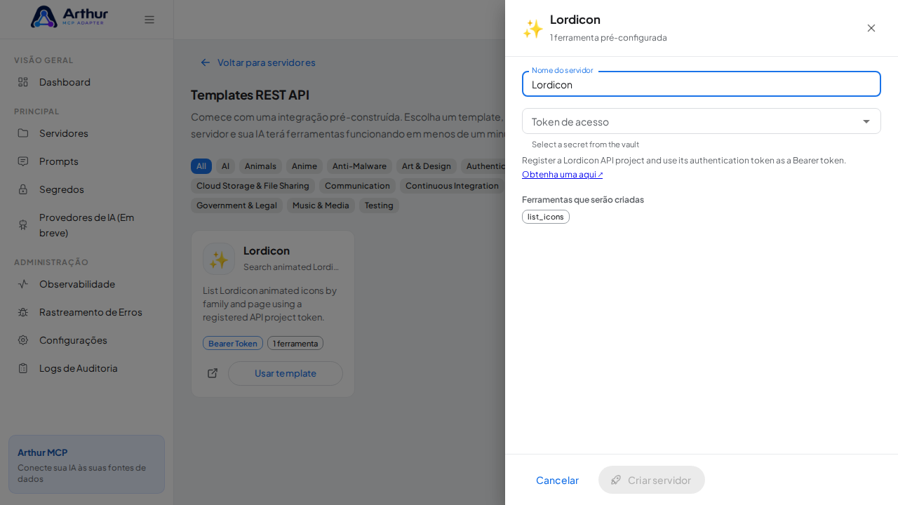Abra o template Lordicon com suas ferramentas pré-configuradas