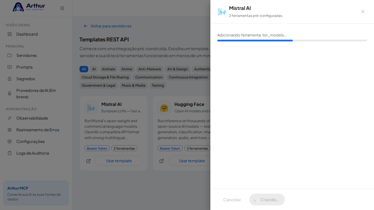Crie o servidor Mistral AI com as ferramentas pré-configuradas