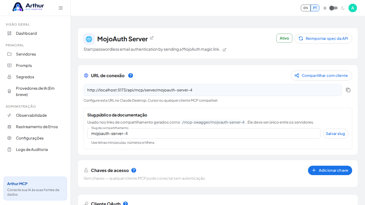 Crie o servidor MojoAuth com as ferramentas pré-configuradas
