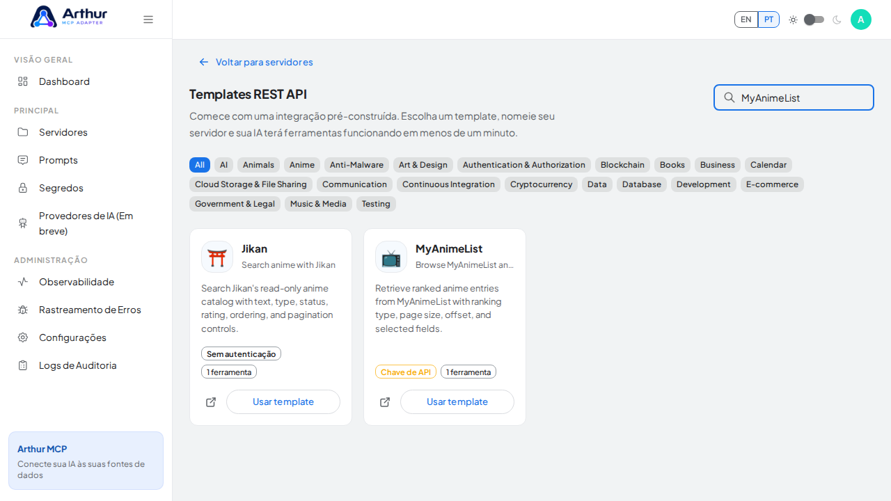 Busque a integração MyAnimeList na galeria