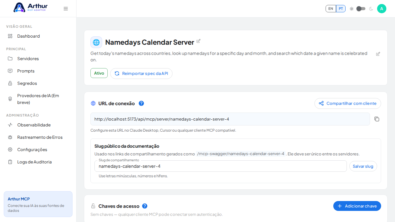 Crie o servidor Namedays Calendar com as ferramentas pré-configuradas