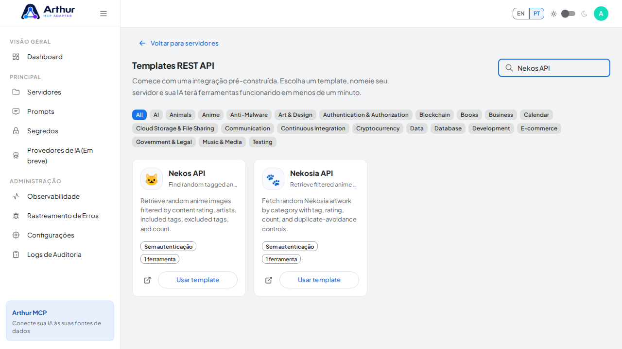 Busque a integração Nekos API na galeria
