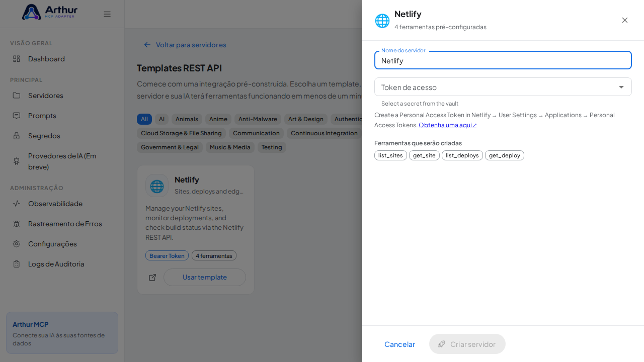 Abra o template Netlify com suas ferramentas pré-configuradas