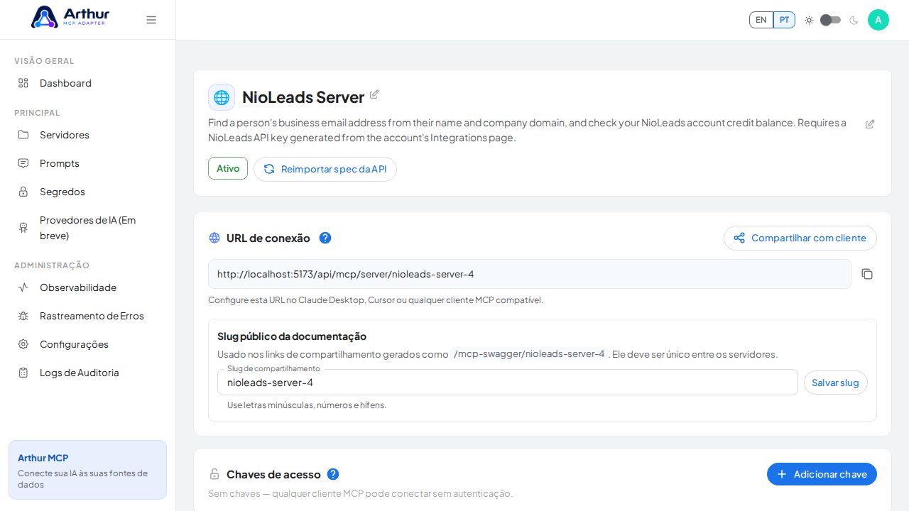 Crie o servidor NioLeads com as ferramentas pré-configuradas