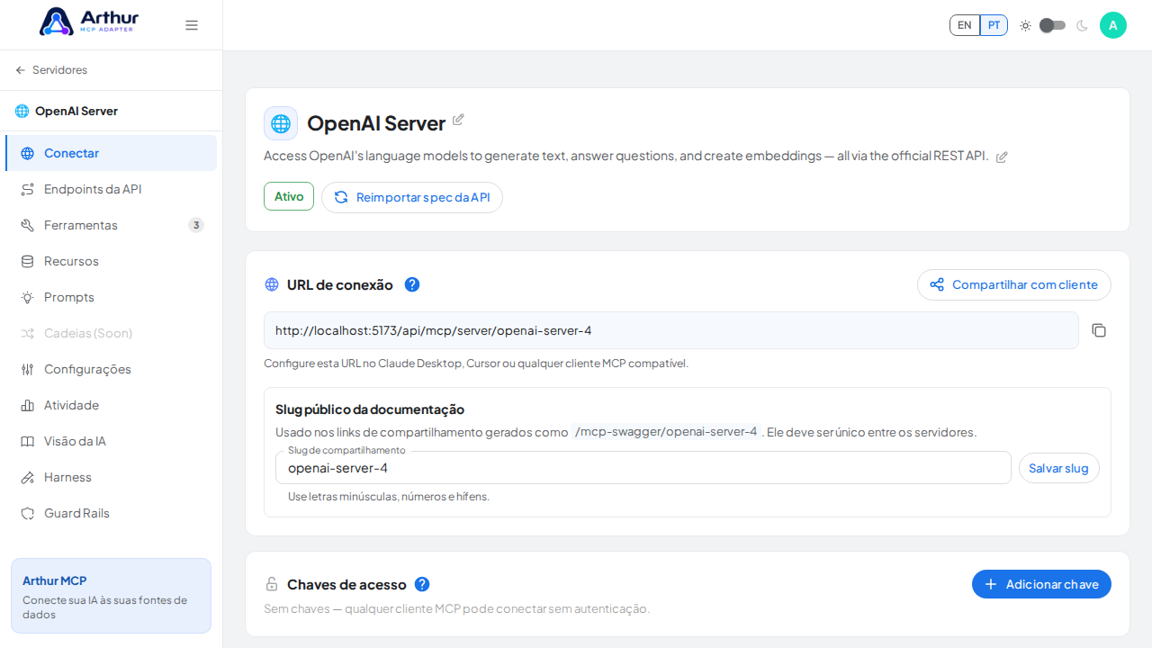 Crie o servidor OpenAI com as ferramentas pré-configuradas