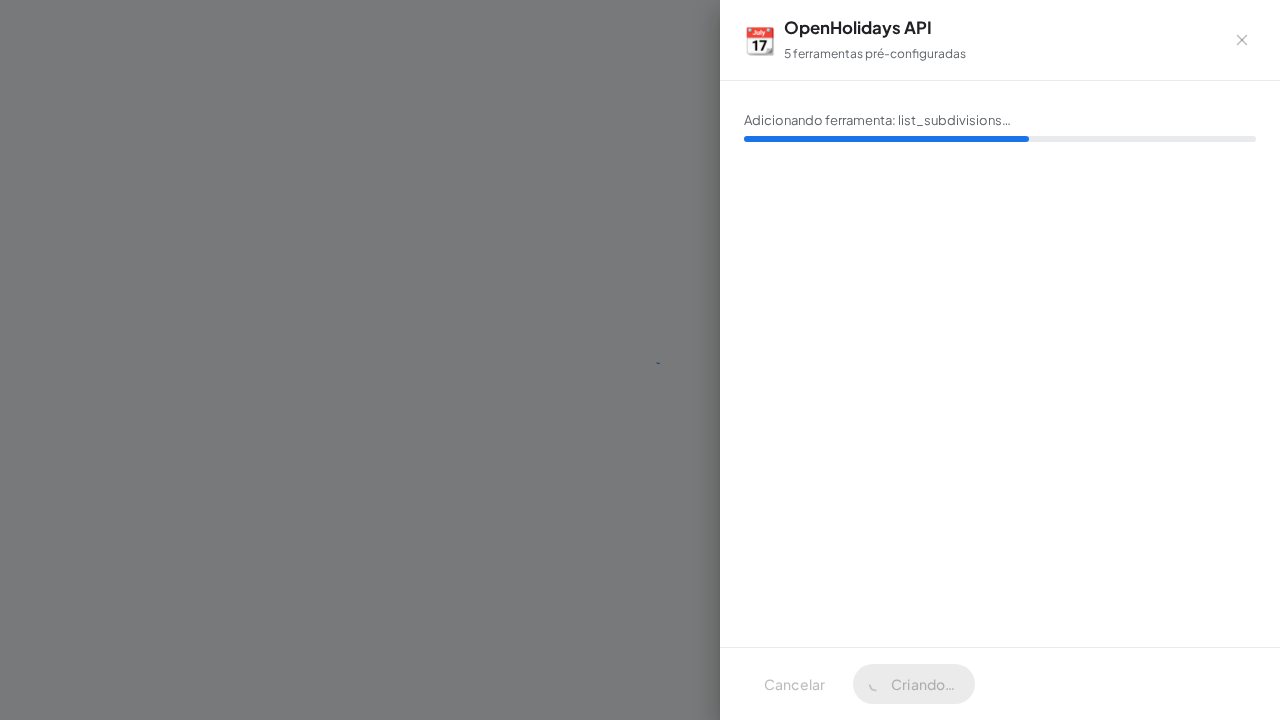 Crie o servidor OpenHolidays API com as ferramentas pré-configuradas
