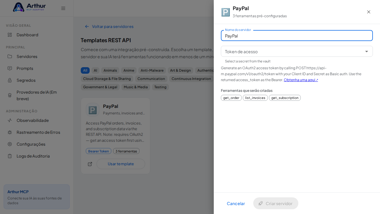 Abra o template PayPal com suas ferramentas pré-configuradas
