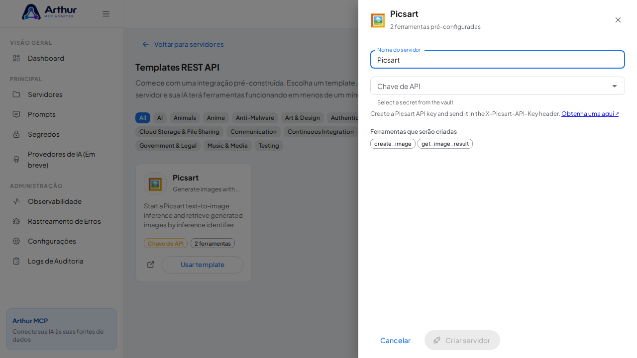 Abra o template Picsart com suas ferramentas pré-configuradas
