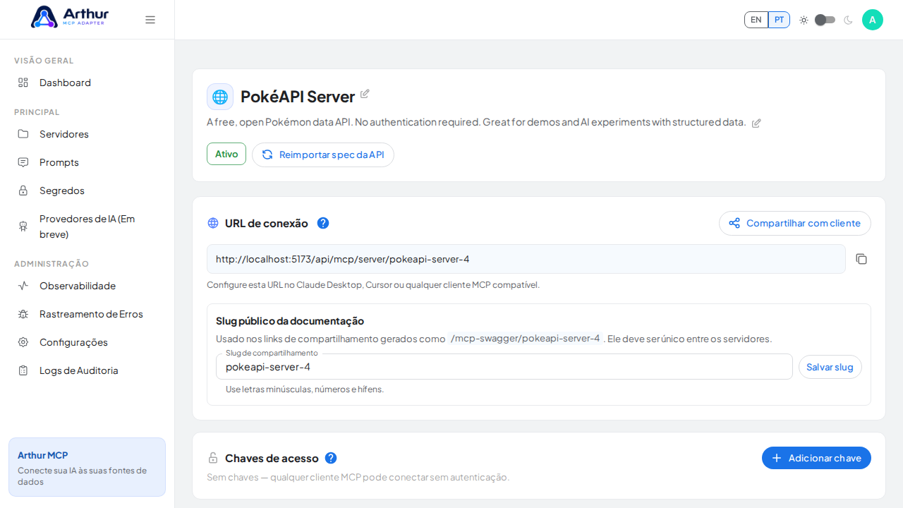 Crie o servidor PokéAPI com as ferramentas pré-configuradas