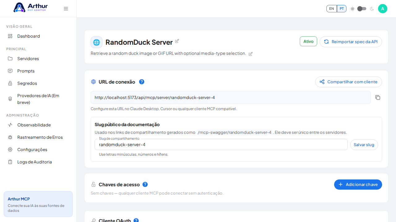 Crie o servidor RandomDuck com as ferramentas pré-configuradas