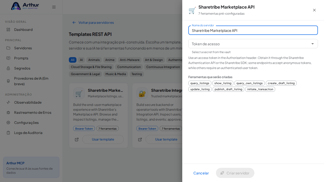 Abra o template Sharetribe Marketplace API com suas ferramentas pré-configuradas