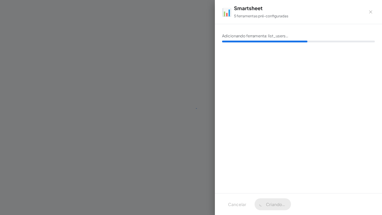 Crie o servidor Smartsheet com as ferramentas pré-configuradas
