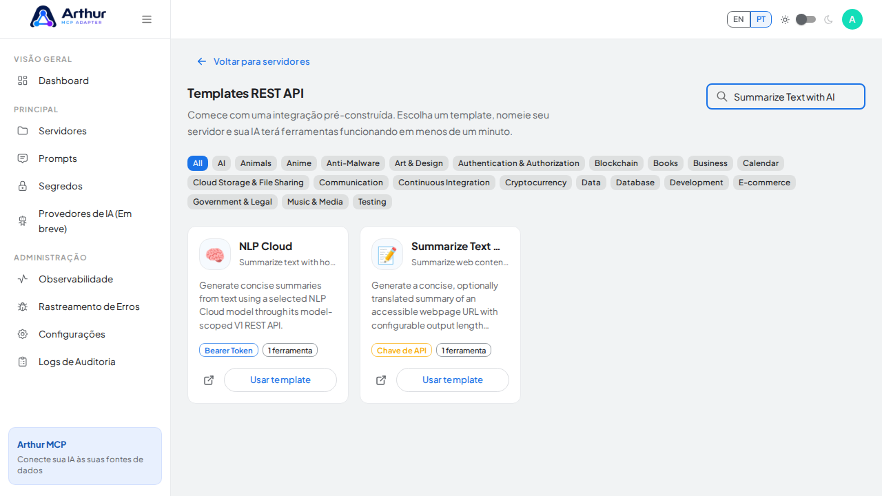 Busque a integração Summarize Text with AI na galeria