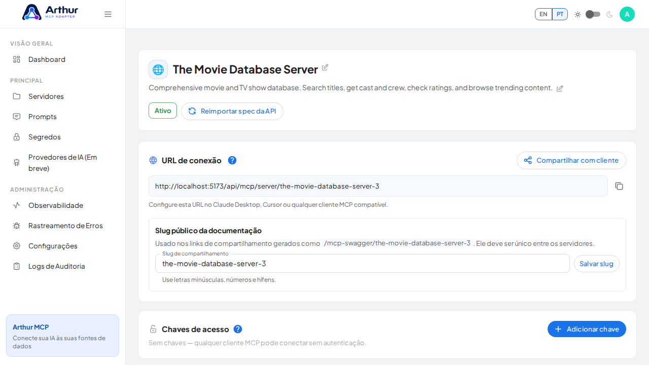 Crie o servidor The Movie Database com as ferramentas pré-configuradas