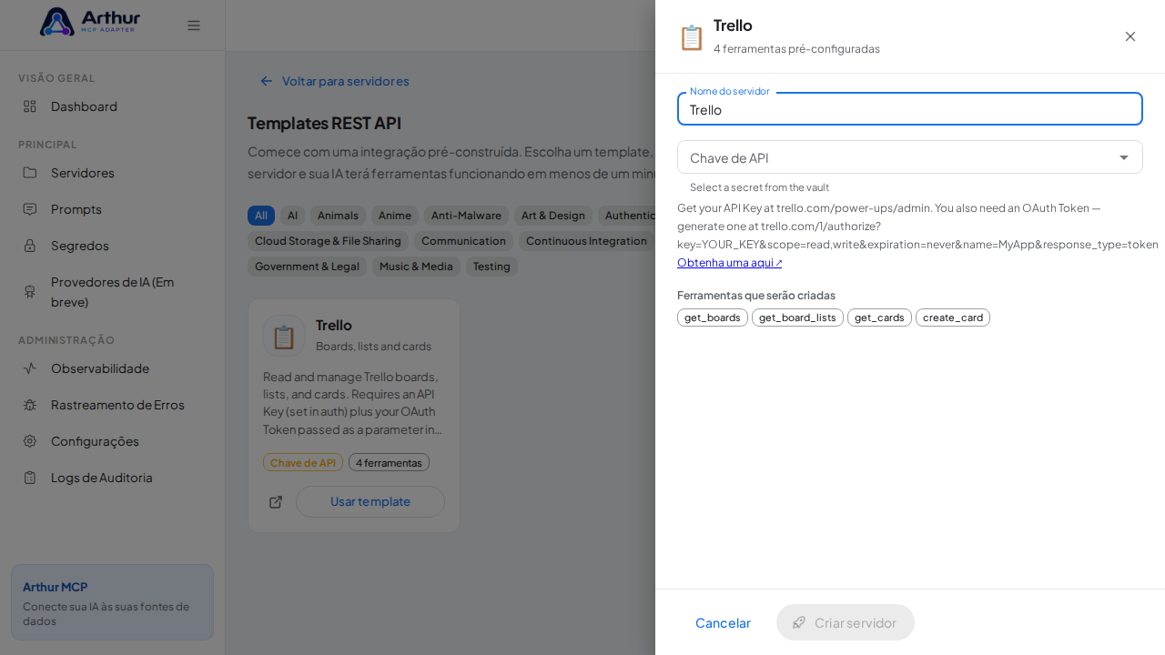Abra o template Trello com suas ferramentas pré-configuradas
